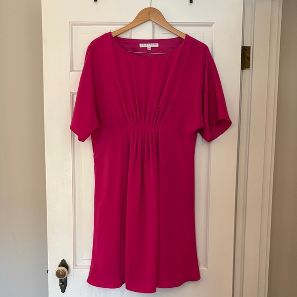 Trina Turk Fuchsia Gathered Midi Dress - Picture 1 of 5